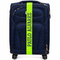 Faixa elástica pra mala personalizada com nome ou iniciais verde neon