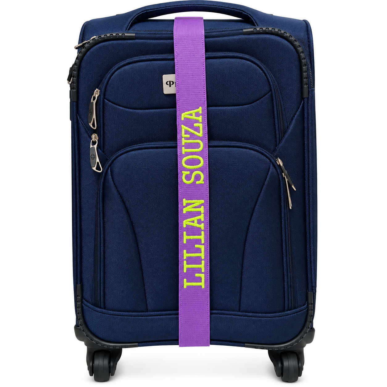 Faixa elástica Lilás para mala 1 FAIXA ELASTICA LILAS COM NOME BORDADO PRA MALA DE VIAGEM