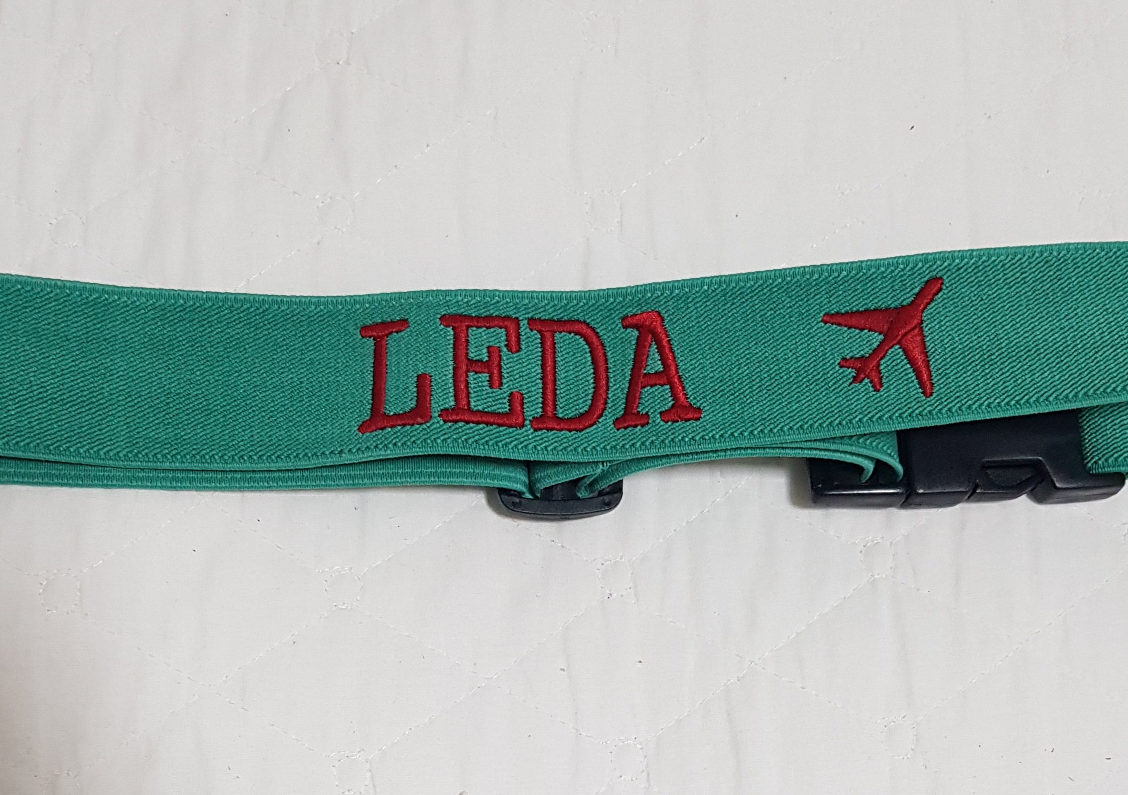 Faixa elástica verde água para mala personalizada com nome ou iniciais 10 Faixa elástica verde água para mala personalizada com nome ou iniciais - Imagem 8