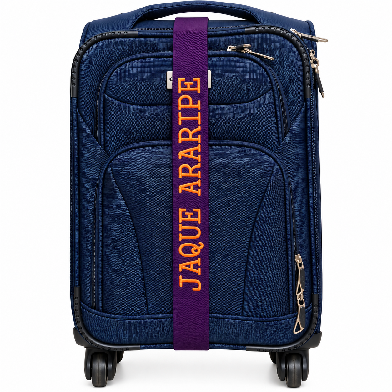 Faixa elástica para mala personalizada com nome ou iniciais roxo uva 2 FAIXA ELASTICA BORDADA NOME MALA ROXO UVA